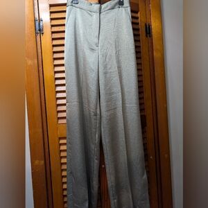 New H&M Wide Leg High Waist Satin Trouser Pants Women's Size 4